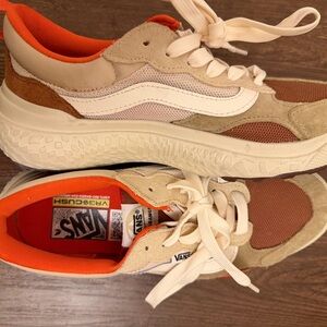 Vans Beige and Orange Sneakers